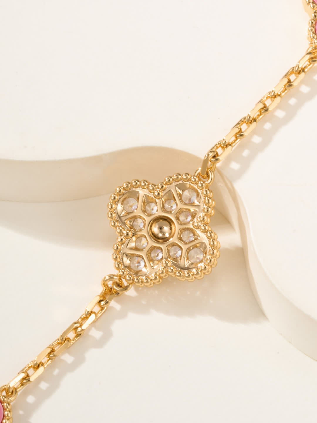 Van Cleef & Arpels Alhambra Pink Enamel Bracelet